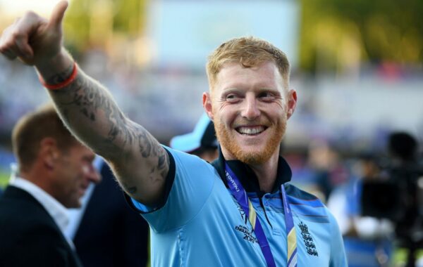 England cricketer Ben Stokes celebrates after the World Cup final in July 2019